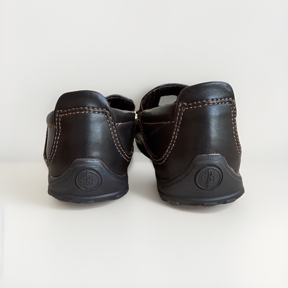 Cole Haan Lil Finley Children's Dark Brown Faux Leather Driving Mocs Size 10 - Picture 3 of 6